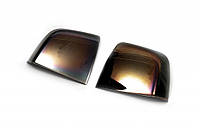 Накладки на зеркала Черный хром (2 шт, пласт) для Fiat Doblo II 2010-2022 гг T.C