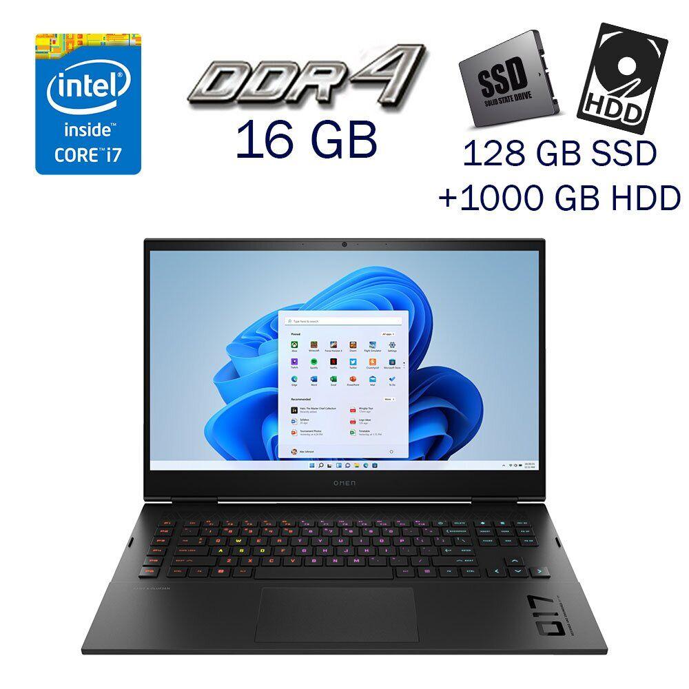 Ігровий ноутбук HP Omen 17/ 17.3" 1920x1080/ i7-8750H/ 16GB RAM/ 128GB SSD+1000GB HDD/ GTX 1060 6GB