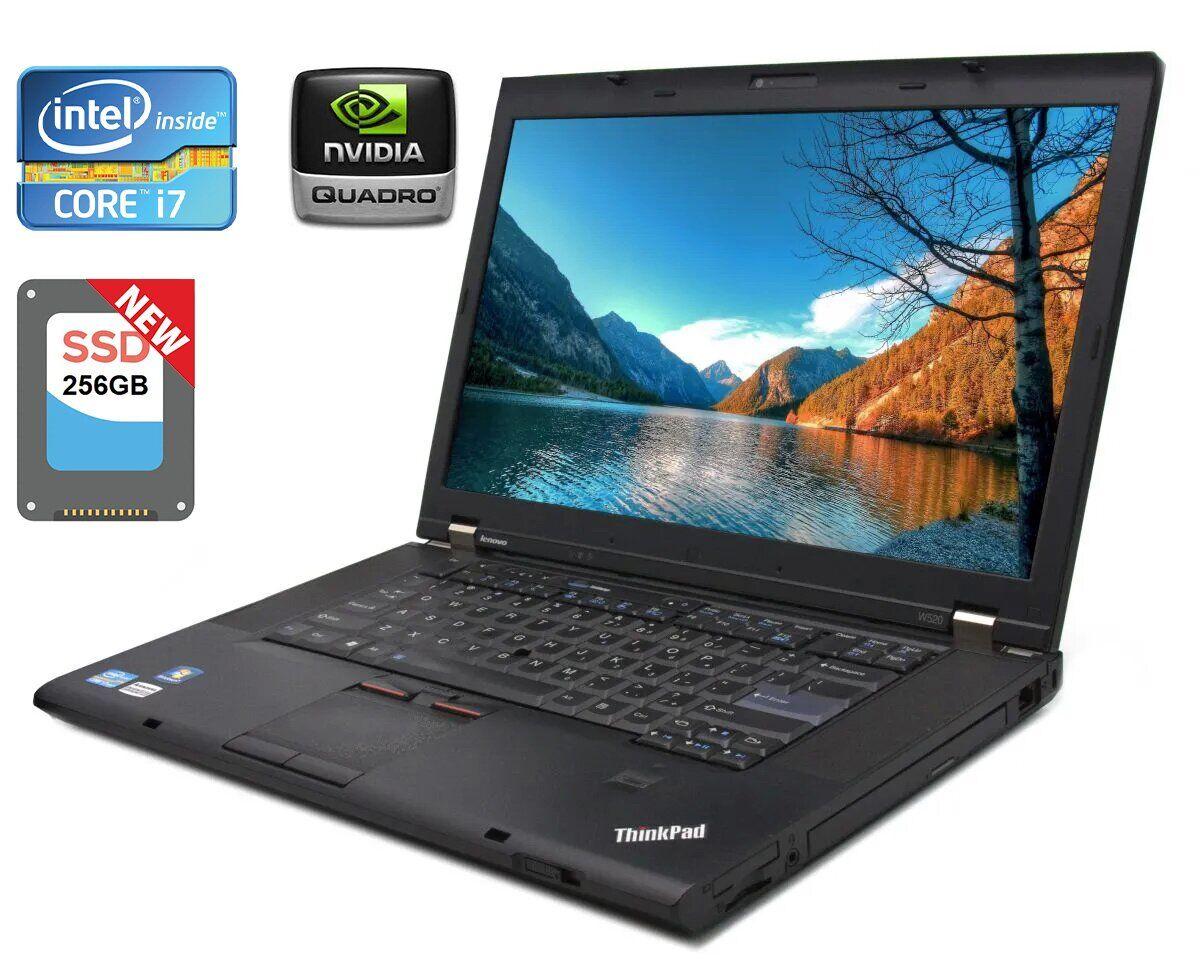 Ноутбук Lenovo ThinkPad W520/ 15.6" (1920x1080)/ Core i7-2760QM/ 16 GB RAM/ 256 GB SSD NEW/ Quadro 1000M 2GB