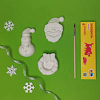 Новогодний Набор Гипсовых Фигурок для творчества Подарочный набор гипсовых фигурок для разукрашивания детям