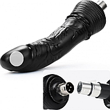 Чорна насадка фаллос дилдо для секс-машини 20 х 3.8 см, Фаллоїмітатор реалістичний, Інтимні іграшки, фото 2