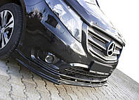 Накладка на передний бампер ЛИП (черная) для Mercedes Vito/V-class W447 2014-2024 гг