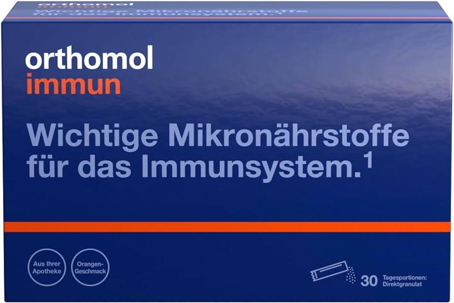 Вітаміни для відновлення та підтримки імунної системи Orthomol Immun (гранули прямої дії зі смаком апельсина на 30 днів)
