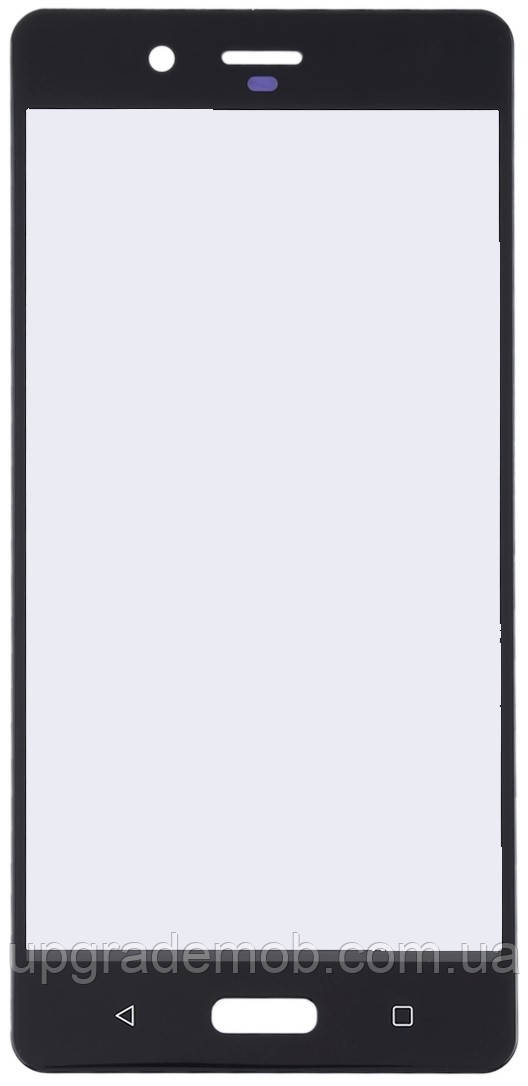 Скло дисплея Nokia 8 чорне з OCA-плівкою, фото 1