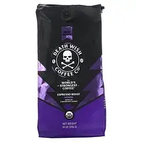 Death Wish Coffee, Самый крепкий в мире кофе, молотый, обжарка эспрессо, темный, 396 г (14 унций) в Украине