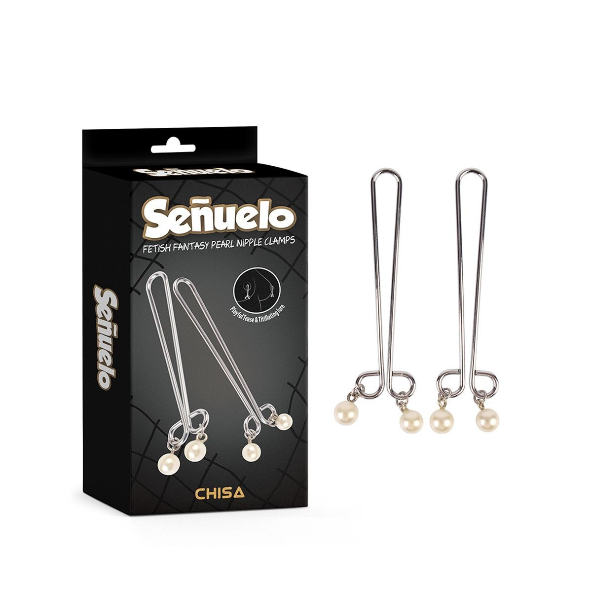 Затискачі на соски з перлами Senuelo Chisa