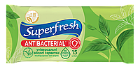 Влажные салфетки Superfresh Антибактериальные Green Tea 15 шт., арт. 42216615