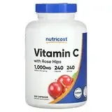 Nutricost, Витамин C с шиповником, 1000 мг, 240 капсул в Украине