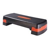 Степ-платформа LiveUp POWER STEP Черный / Оранжевый 68х28х10-15см