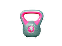 Гиря LiveUp PLASTIC KETTLEBELL сірий/рожевий 2кг