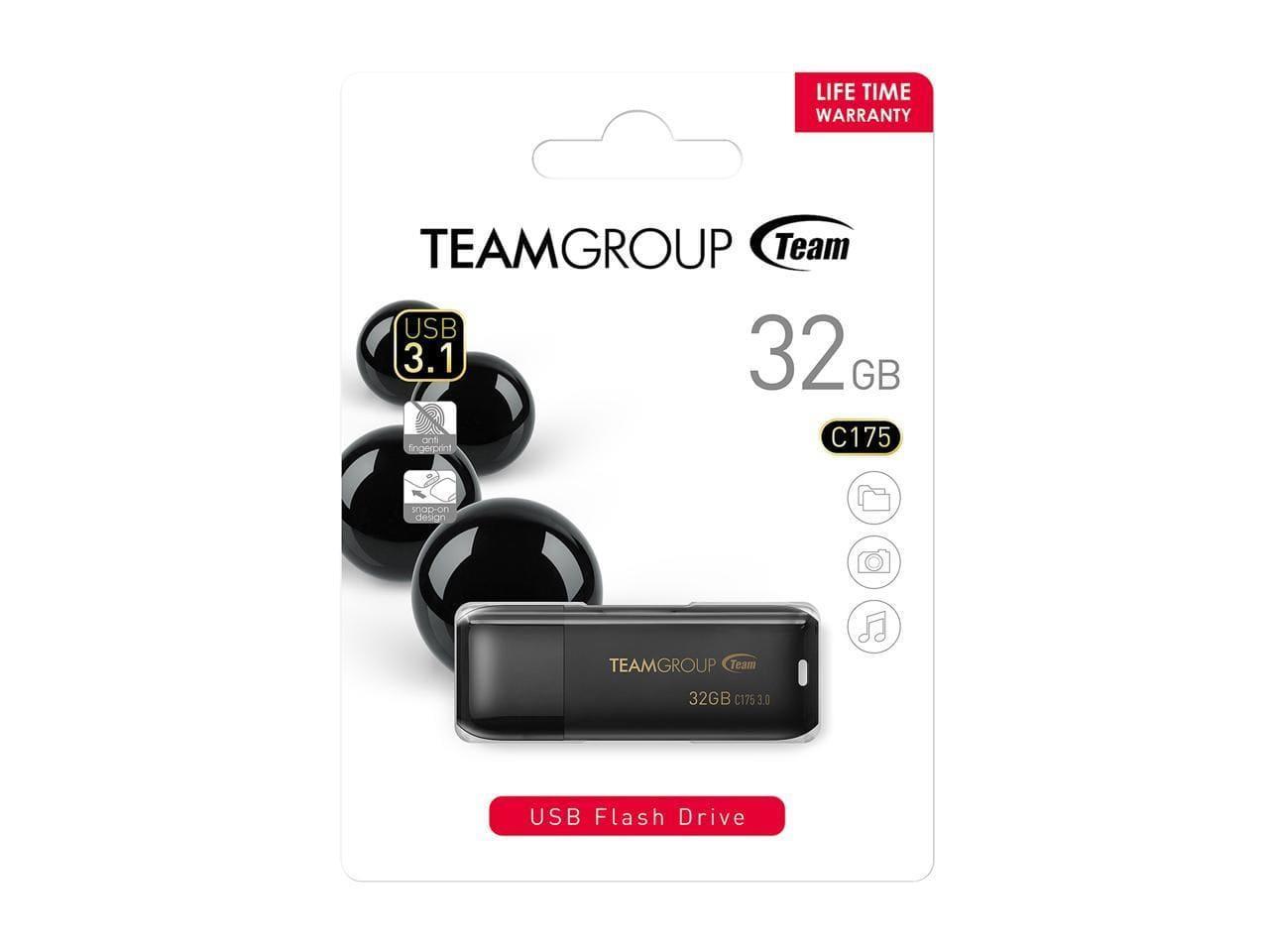 Флеш-накопичувач Team USB3.1 32GB C175 Pearl Black (TC175332GB01) - фото 2 - id-p2028030253