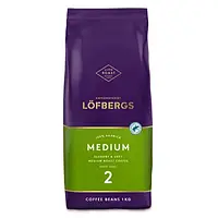 Кофе в зернах Löfbergs Medium 1 кг. зерна 100% арабика Мягкий натуральный зерновой кофе