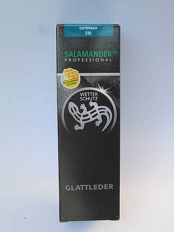 Крем з губкою бірюзовий "Wetter-Schutz" PROFESSIONAL для гладкої шкіри Саламандра 75 мл, фото 2