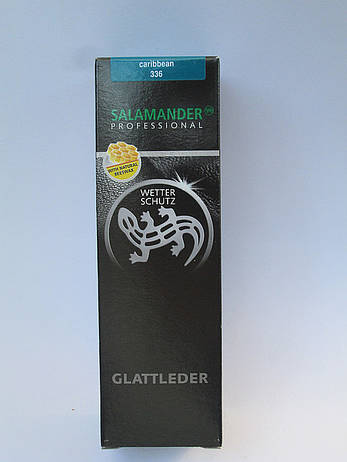 Крем з губкою бірюзовий "Wetter-Schutz" PROFESSIONAL для гладкої шкіри Саламандра 75 мл, фото 3