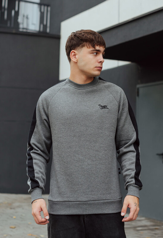 Сірий чоловічий світшот Staff dark gray melange line logo fleece