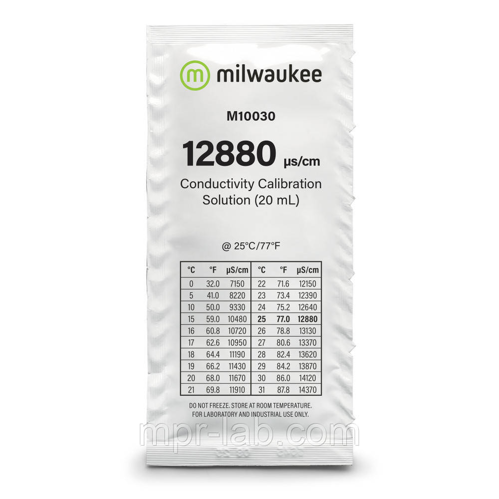 Калибровочный раствор Milwaukee M10030 12880 µS/cm (мкСм) для кондуктометра, 20мл, Венгрия - фото 1 - id-p745970519