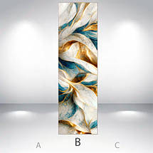 Наклейка на холодильник, текстура під білий мармур із золотом та бірюзою, 180х60 см - Лицьова (В), з ламінуванням, фото 5