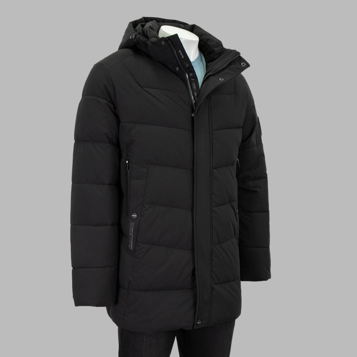 Куртка чоловіча BLACK VINYL (зимова) C23-2253C ЧОРНА 100% поліестер. Утеплювач: Біо пух 46(Р)