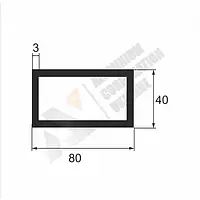 Алюминиевая труба 80х40х3 мм - анодированный (06-0582)