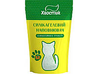 Наполнитель для кошачьего туалета/лотка силикагель 3,6л мелкий с зелеными гранулами ТМ Хвостик FG