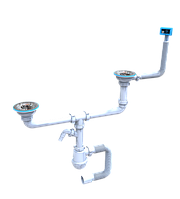 Сифон "Лотос-Мойка BIG DUPLEX-UNIVER" (неіржавкий випуск 3*1/2") для всіх різновидів спарених різнорівневих мийок