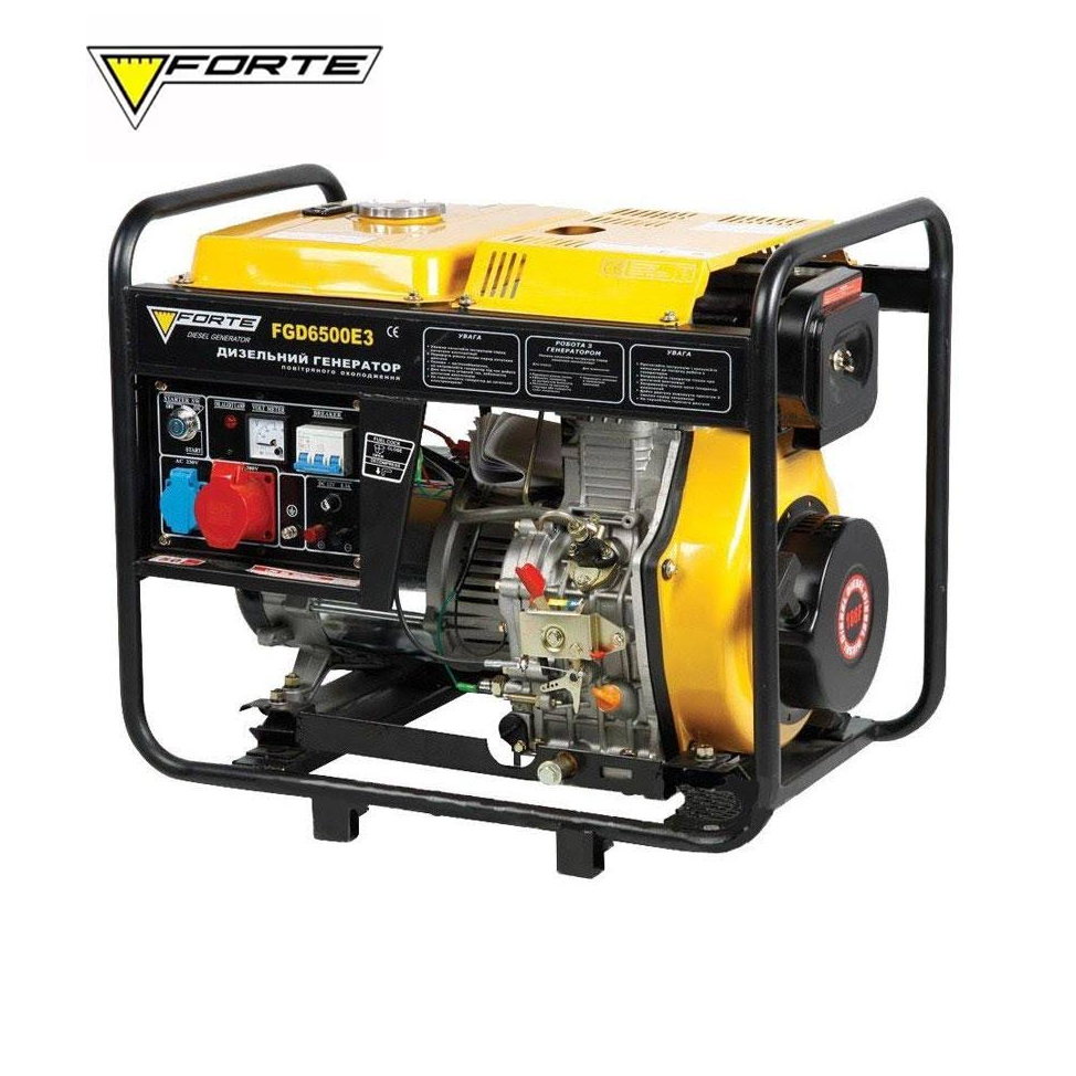 Генератор дизельний Forte FGD6500E3 [5.5кВт-5,0кВт / 0.34 л/кВт-година / 220 В-380 В], фото 1