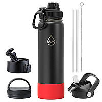 Термобутылка Mountflask 650мл. Black / Red pad
