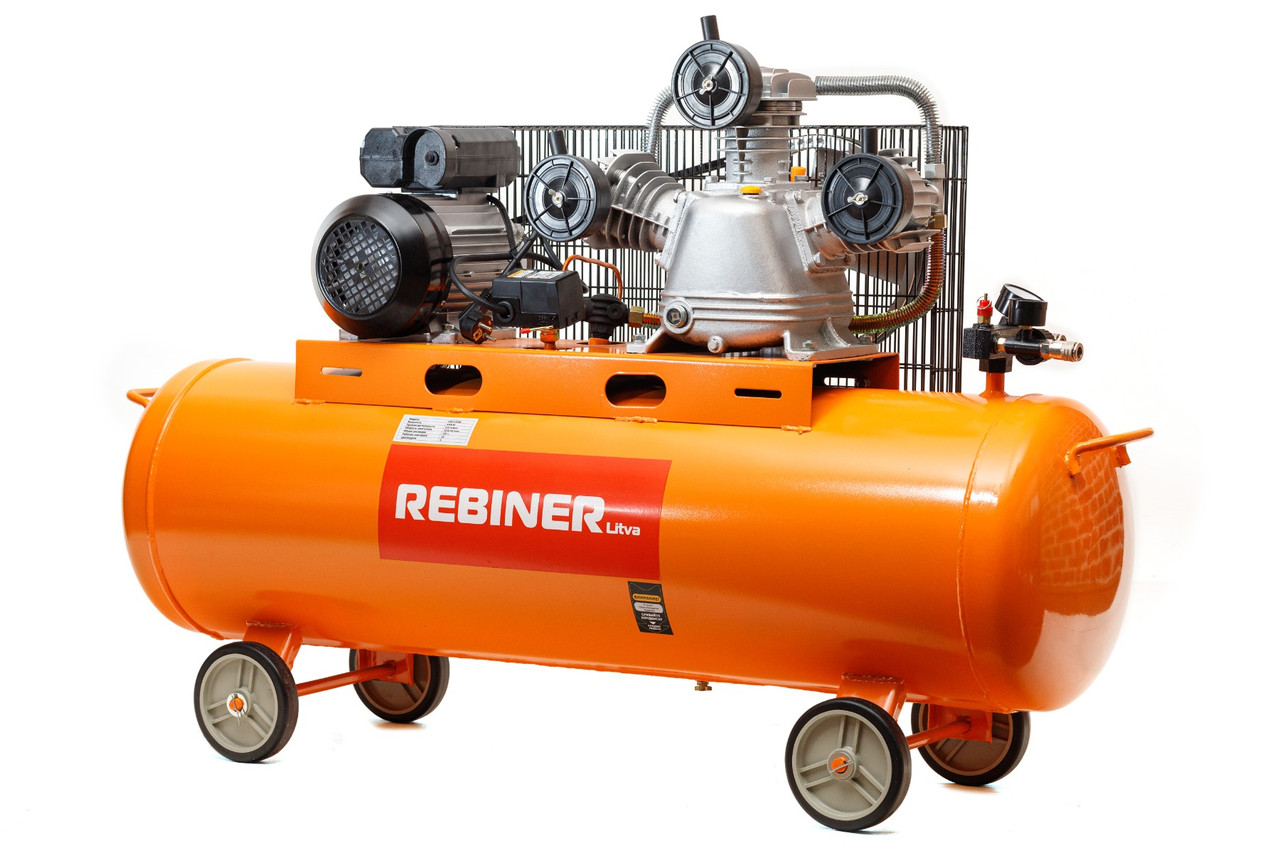Компресор трициліндровий Rebiner 120 л (4.5 кВт, 620 л/хв, 220 В)