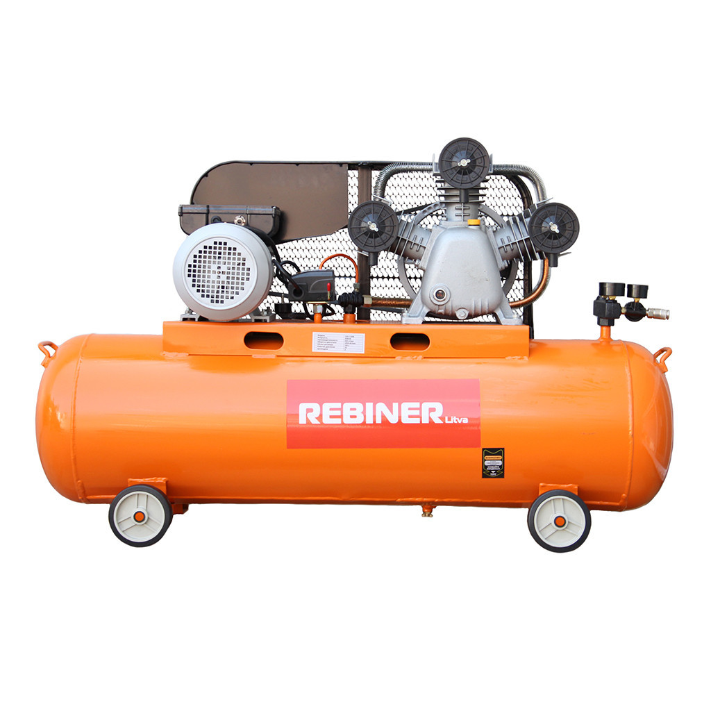 Компресор трициліндровий Rebiner 120 л (4.5 кВт, 620 л/хв, 380 В)