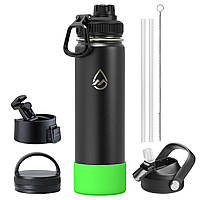 Термобутылка Mountflask 650мл. Black / Green sport pad