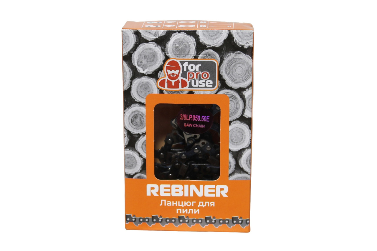 Ланцюг на бензопилу (електропілу) 3/8", 25 зубців, 35 см Rebiner