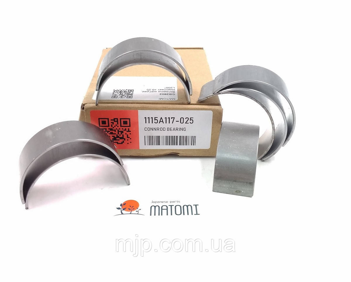 Вкладиш шатунні, комплект +0.25 MATOMI GB2801 1115A294, 1115A117.