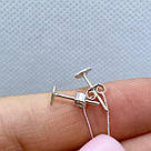 Срібні сережки сердечка для дівчинки "Вілья" Маленькі сережки вкрутки родовані срібло 925 проби, фото 3