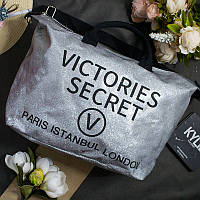 Сумка Женская" "Victoria's Secret" серого цвет размер 45х35х18см