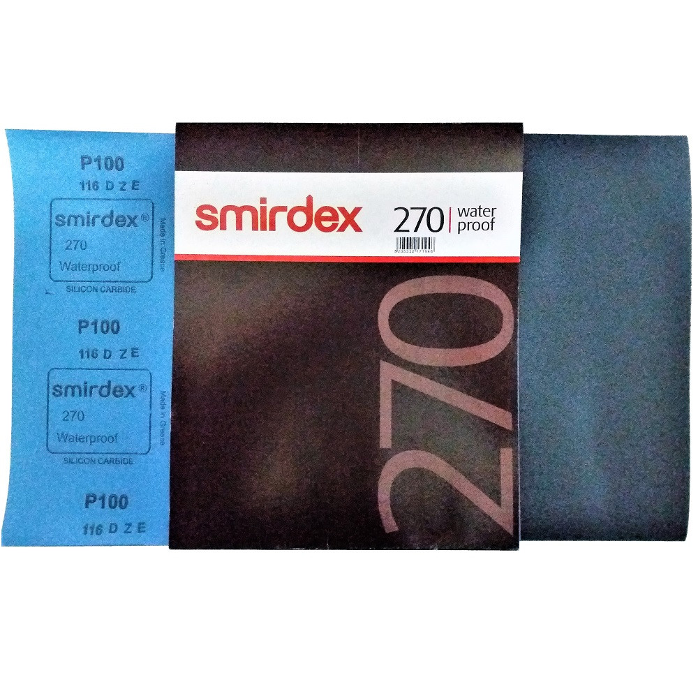Абразивний водостійкий аркуш P100 на папері Smirdex 270 28×23см