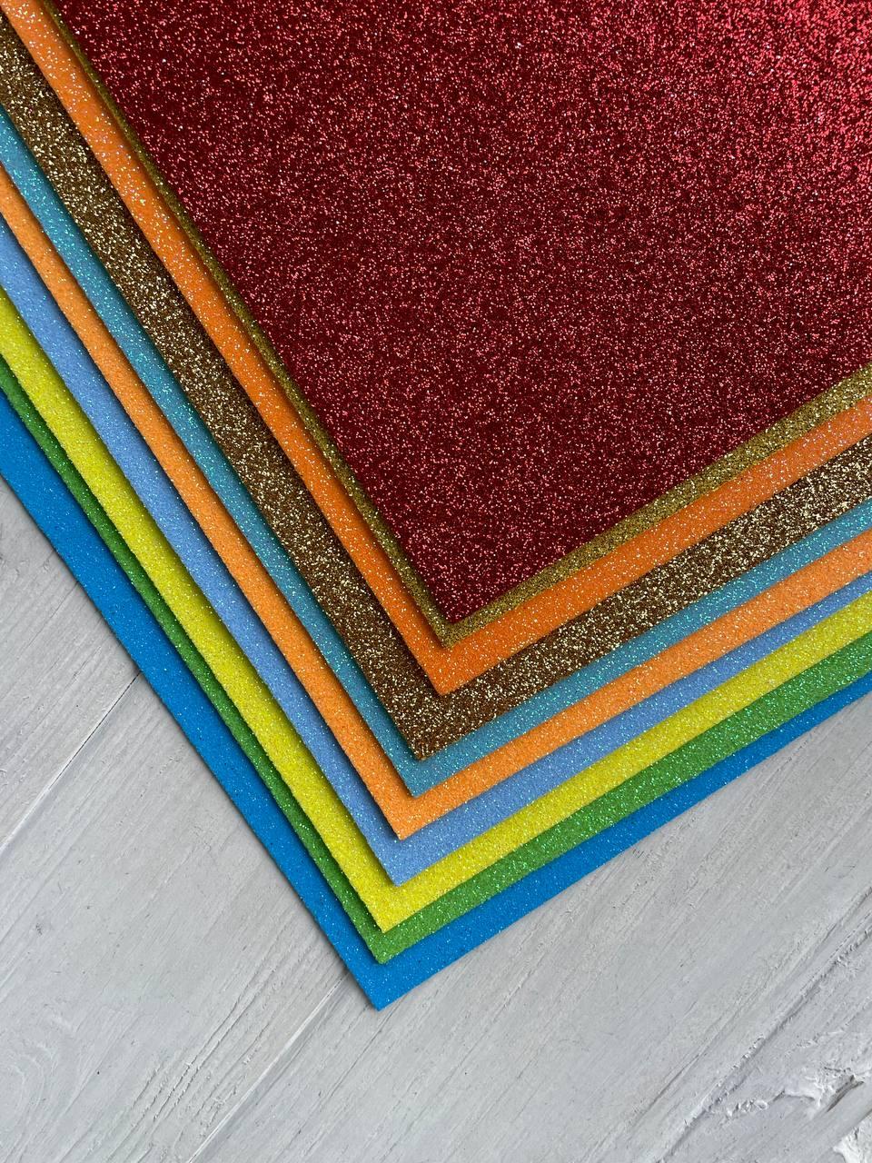 Фоаміран із глітером 20*30 см, мікс 10 аркушів