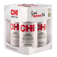 Набор CHI Infra Trio Great defense Kit (шампунь 177ml кондиционер 177ml шелк 177ml)