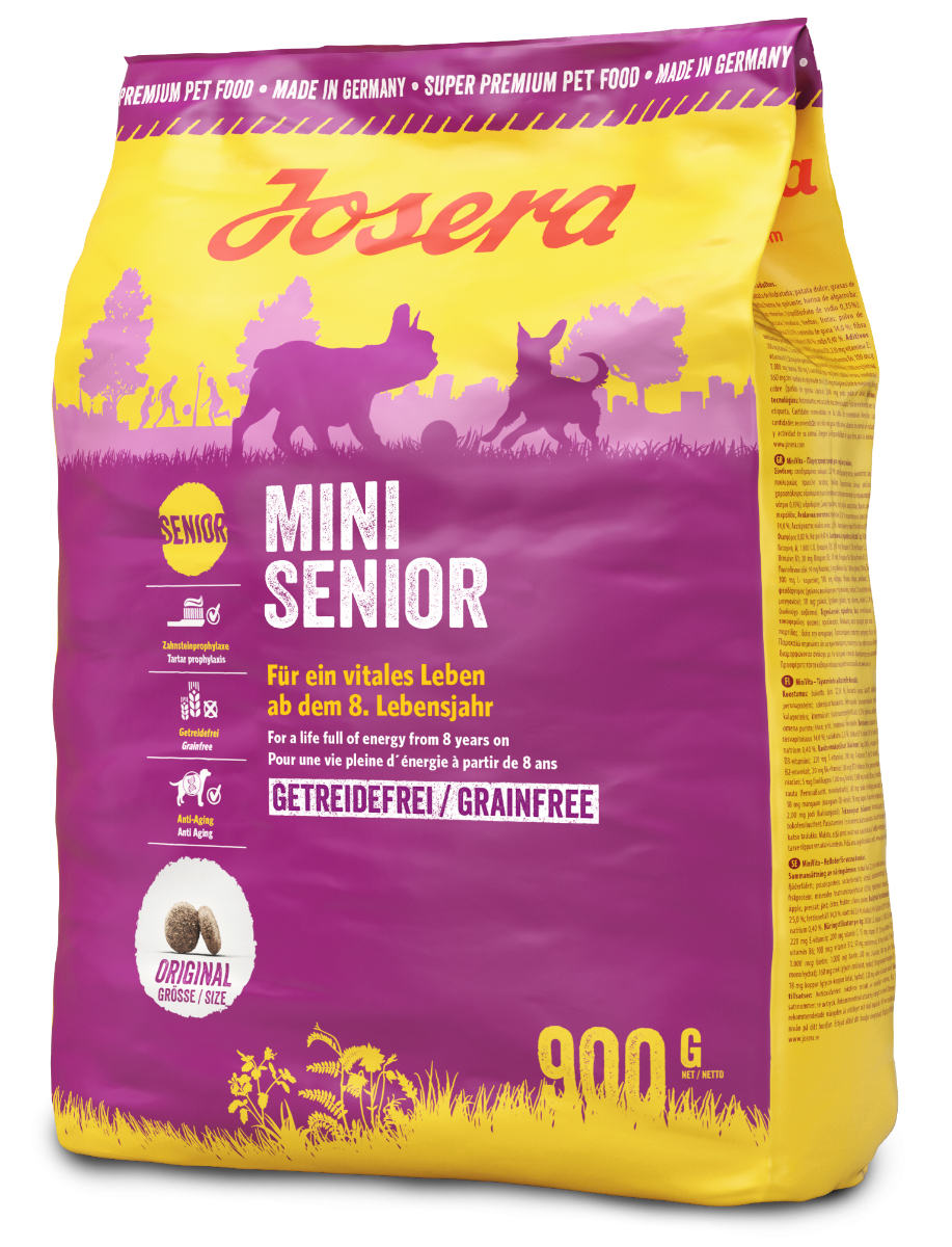 Сухий Корм Josera MiniSenior для малоактивних собак дрібних порід схильних до надмірної ваги 900 г