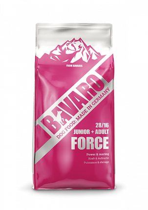 Сухий корм Bavaro Force Junior+Adult для цуценят та дорослих собак з інтенсивним фізичним навантаженням 18 кг, фото 1