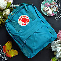 Маленький однотонный рюкзак Kånken Mini Изумрудный цвет размер 27*21*10 (7L)