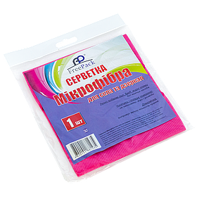 Серветка мікрофібра для стекла і дзеркал ТМ "FreePack"