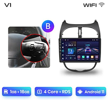 Junsun 4G Android магнітола для Peugeot 206 2001 - 2008 1ГБ + 16 тип В