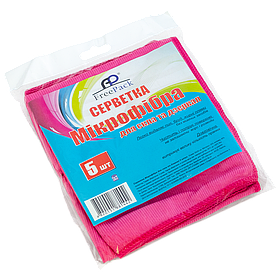 Серветка мікрофібра для стекла і дзеркал 5 шт. ТМ "FreePack"