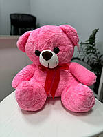 М'яка іграшка подушка з пледом Ведмедик 3в1 з гіпоалергенної тканини рожевого кольору
