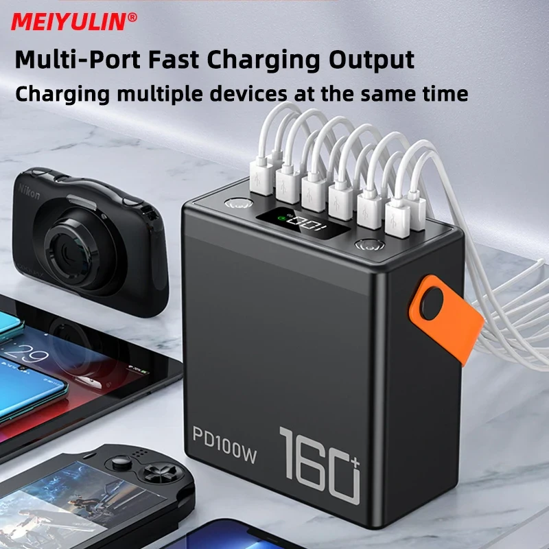 Power Bank PD100W 160000 mah 592Wh потужний павер банк для блекаутів на 8 пристроїв одночасно, фото 1