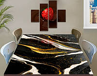 Виниловая наклейка на стол Черный мрамор с золотом 60 х 100 см