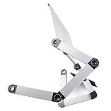 Столик трансформер для ноутбука, складана підставка з алюмінія, Сріблястий, фото 6