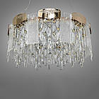 Світлодіодна кришталева люстра 55 Вт колір каркасу золотий D-0263-600G, фото 3