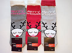 Шкарпетки жіночі махра 🎄🎆✨ "щасливого різдва"
