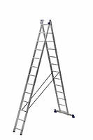 Драбина алюмінієва двосекційна універсальна 2 на 13 щаблів
